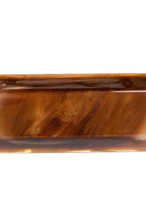 France Luxe Set Of 2 Mini Barrettes In Caramel Horn