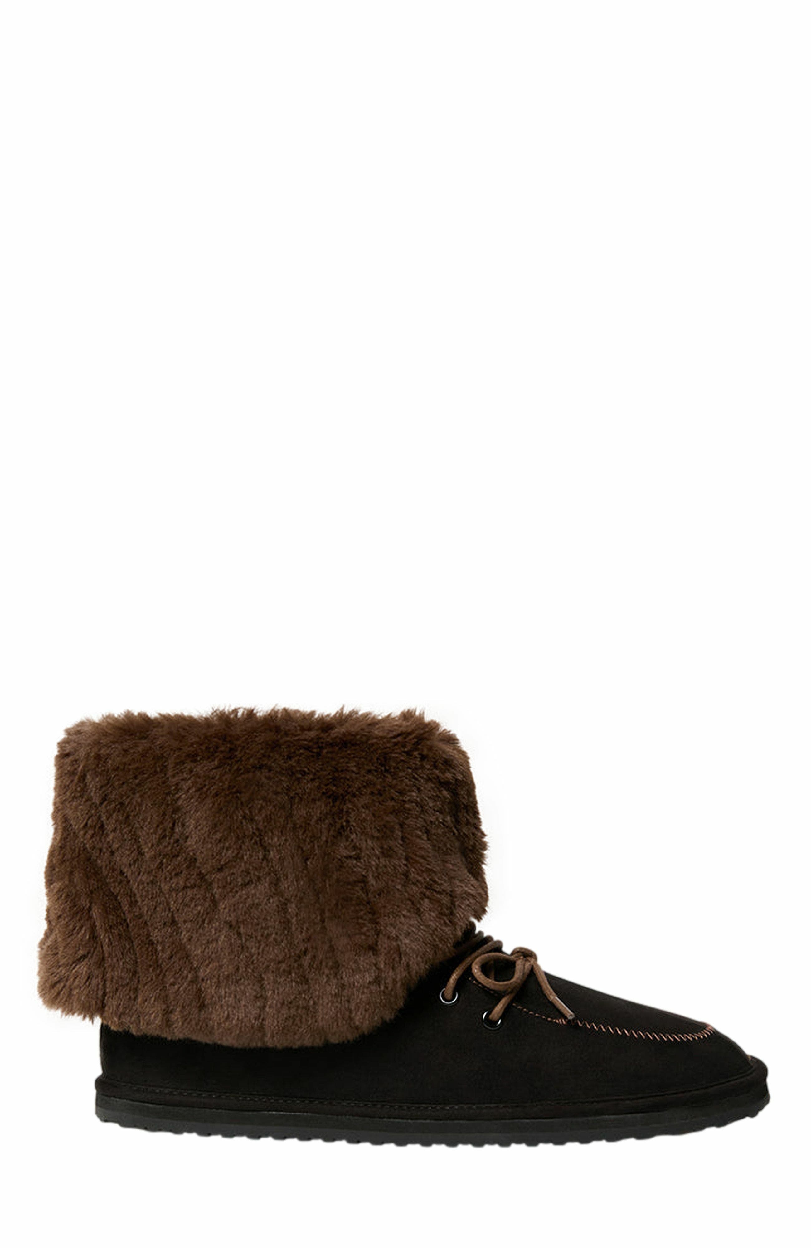 WeWoreWhat Fold Over Fur Bootie, Main, color, 