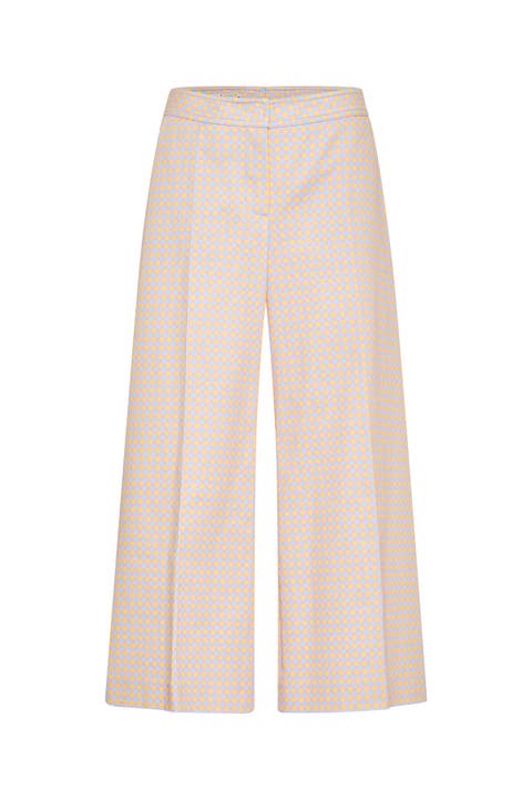 Cropped Printed Cotton Trousers
