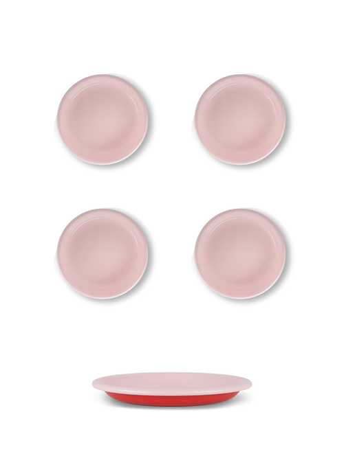 Elifle Two Tone Enamel Side Plate In Pink