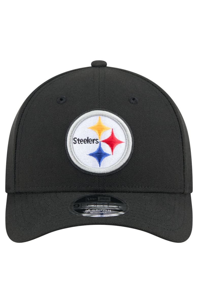 New Era Men's New Era  Black Pittsburgh Steelers Team Collection 9FORTY M-Crown Adjustable Hat, Alternate, color, Black