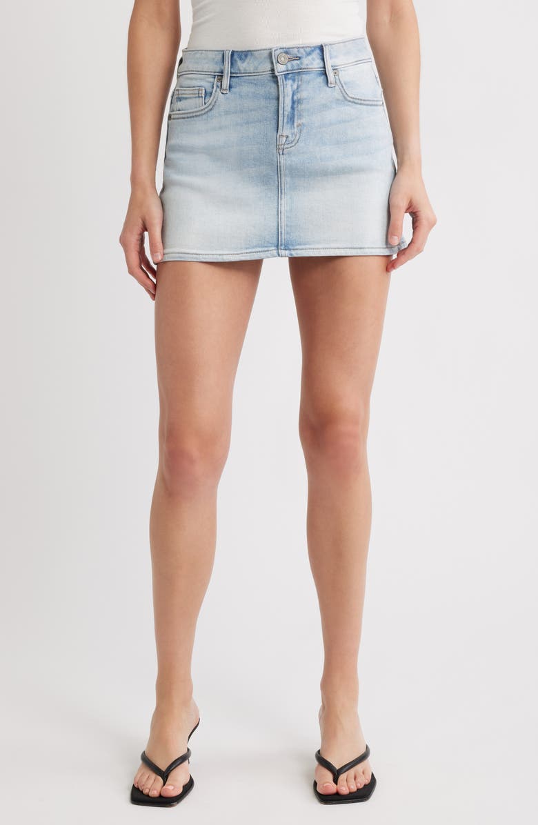 HIDDEN JEANS Micro Denim Miniskirt, Main, color, Medium Wash