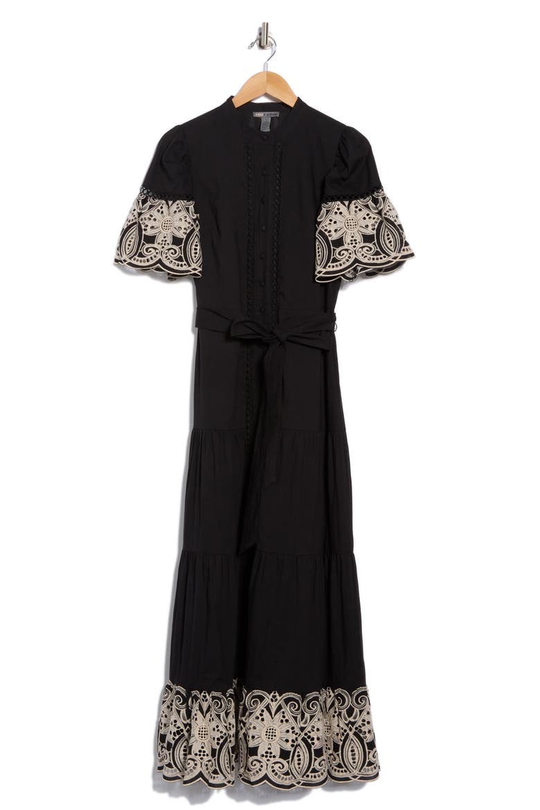 southampton embroidered maxi dress by design Love By Design Southampton Embroidered Maxi Shirtdress in Natural