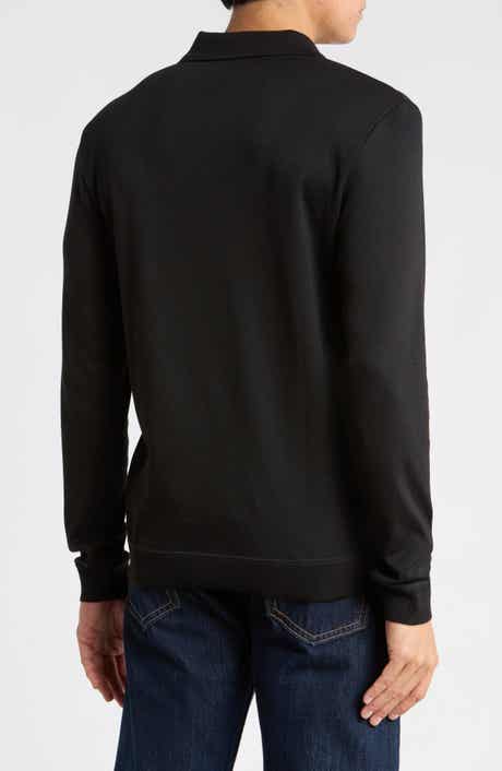 Ribbed Long Sleeve Polo Sweater