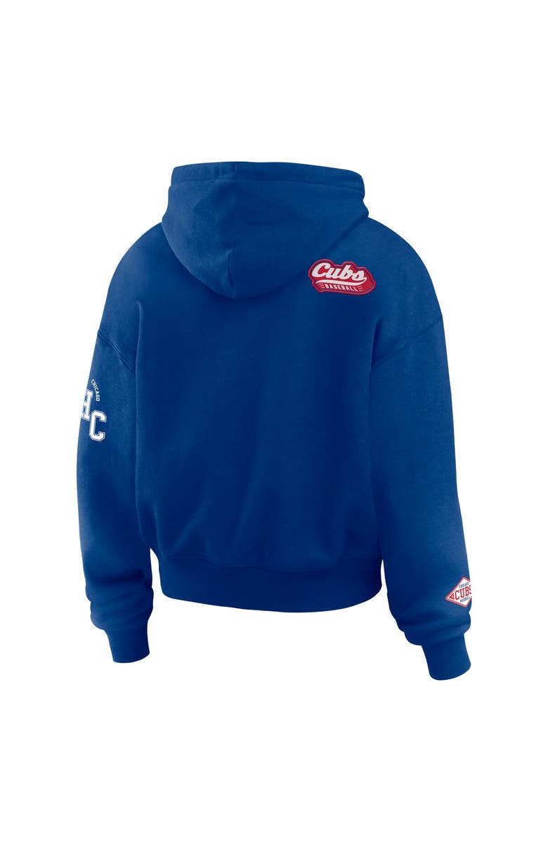 WEAR by Erin Andrews Women's WEAR by Erin Andrews Royal Chicago Cubs Patch Quarter-Zip Hoodie, Alternate, color,