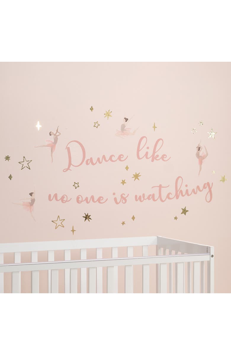 Lambs & Ivy Ballerina Baby Dance Like No One is Watching Wall Decals/Stickers, Alternate, color, Pink