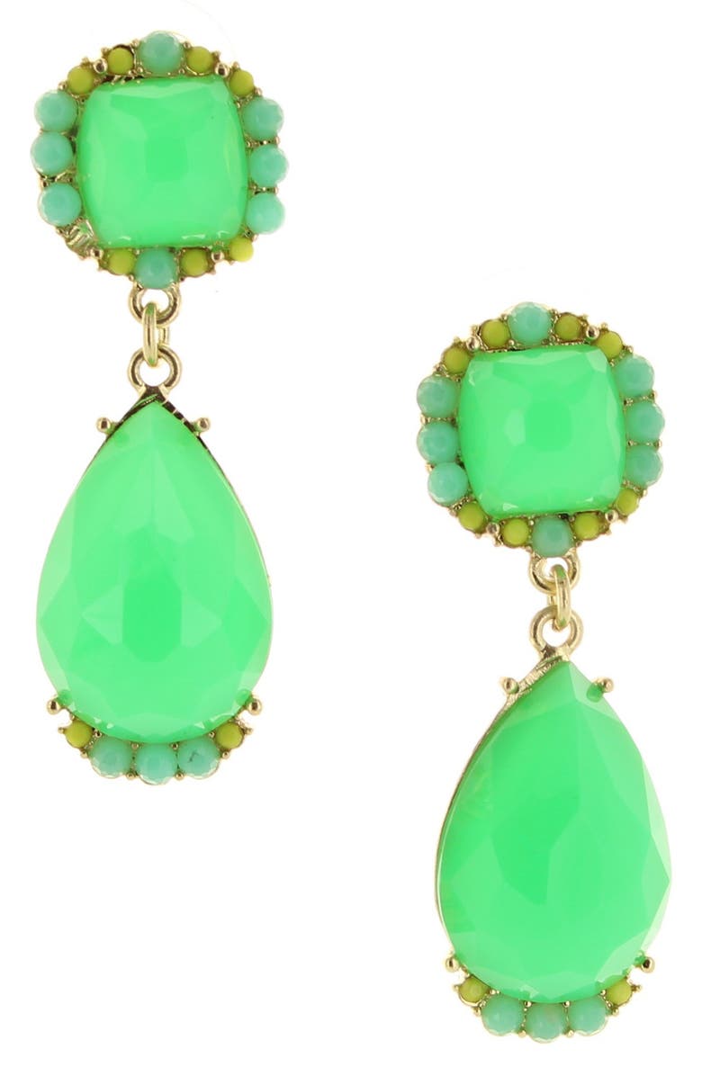 OLIVIA WELLES Jaden Stone Drop Earrings, Main, color, Gold / Green