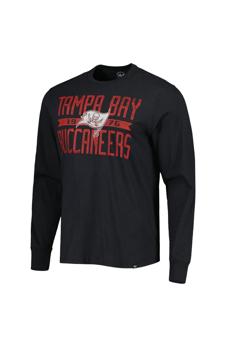 '47 Men's '47 Black Tampa Bay Buccaneers Brand Wide Out Franklin Long Sleeve T-Shirt, Alternate, color, Black