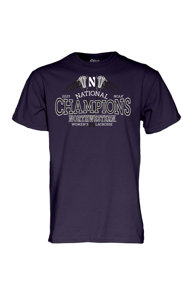 BLUE 84 Purple Northwestern Wildcats 2023 NCAA Women's Lacrosse National Champions T-Shirt, Alternate, color, 