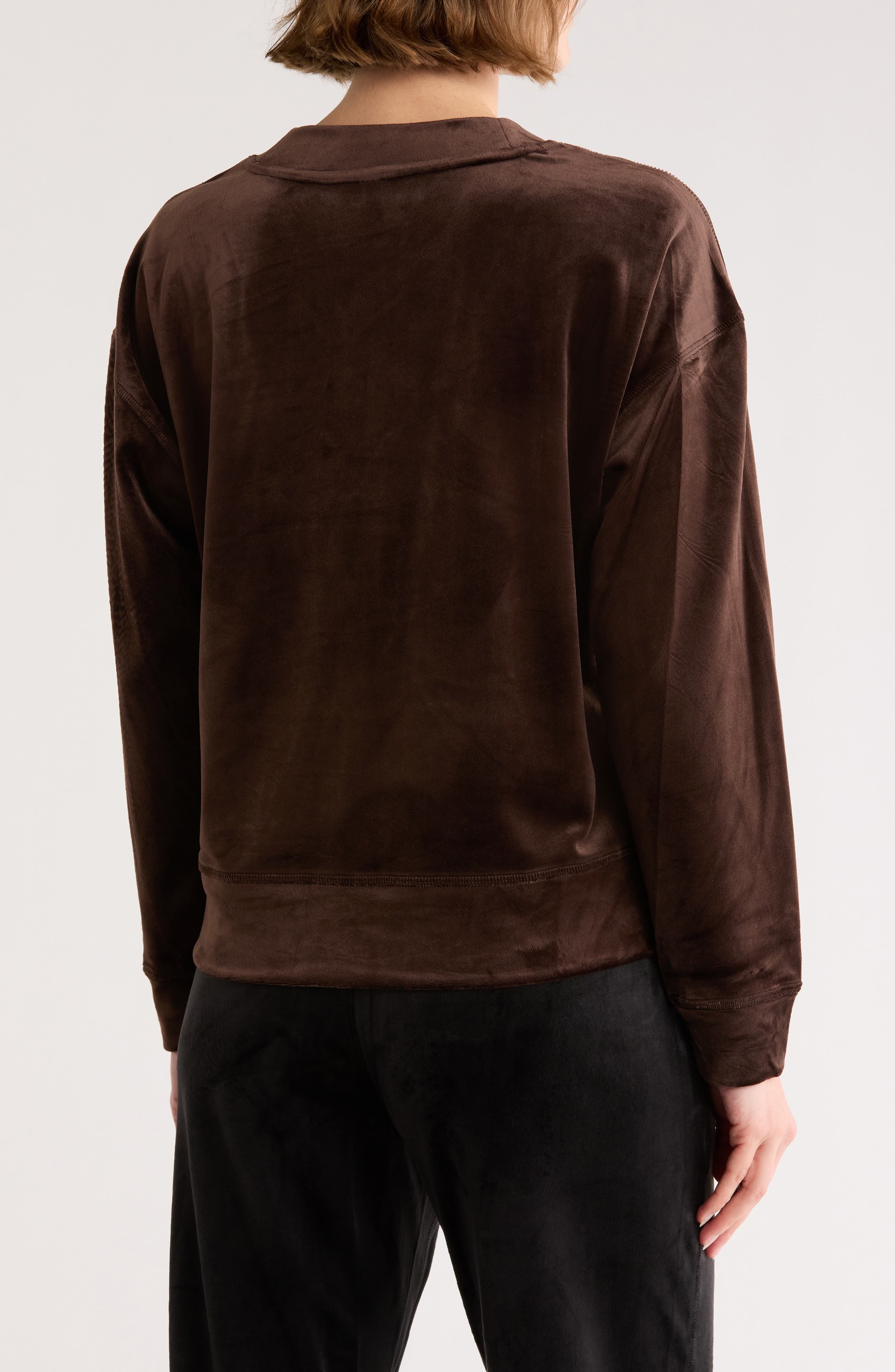 Mini Rhinestone Logo Velour Pullover - image 2