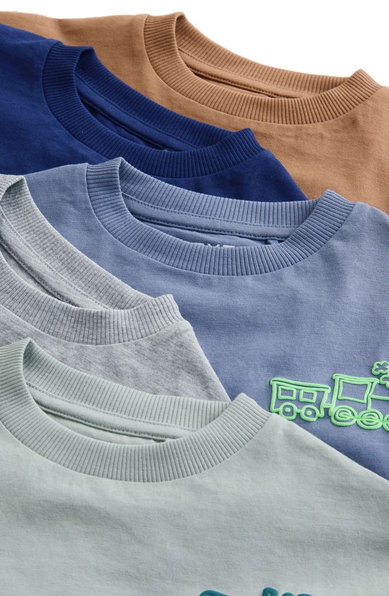 NEXT Kids' Assorted 5-Pack Cotton T-Shirts, Alternate, color, Multi