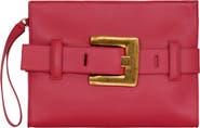 Balmain Anthem smooth leather clutch