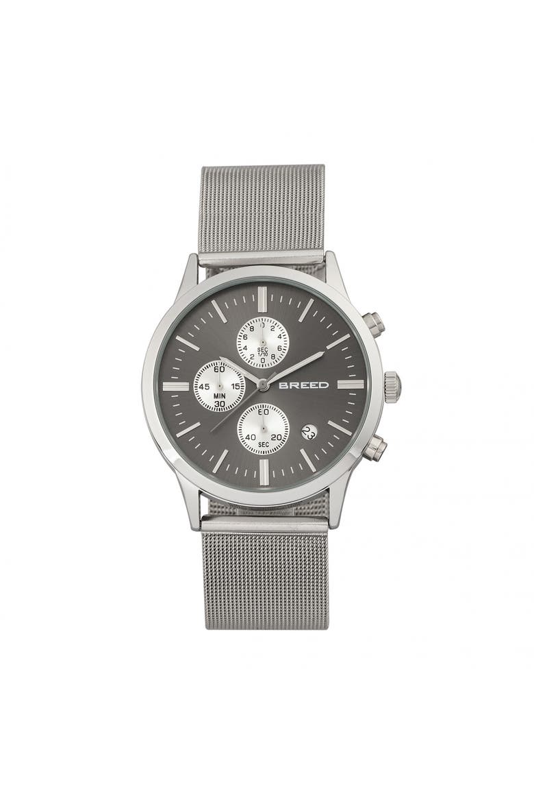Espinosa Chronograph Mesh-Bracelet Watch w/ Date, Main, color, Silver/Gunmetal