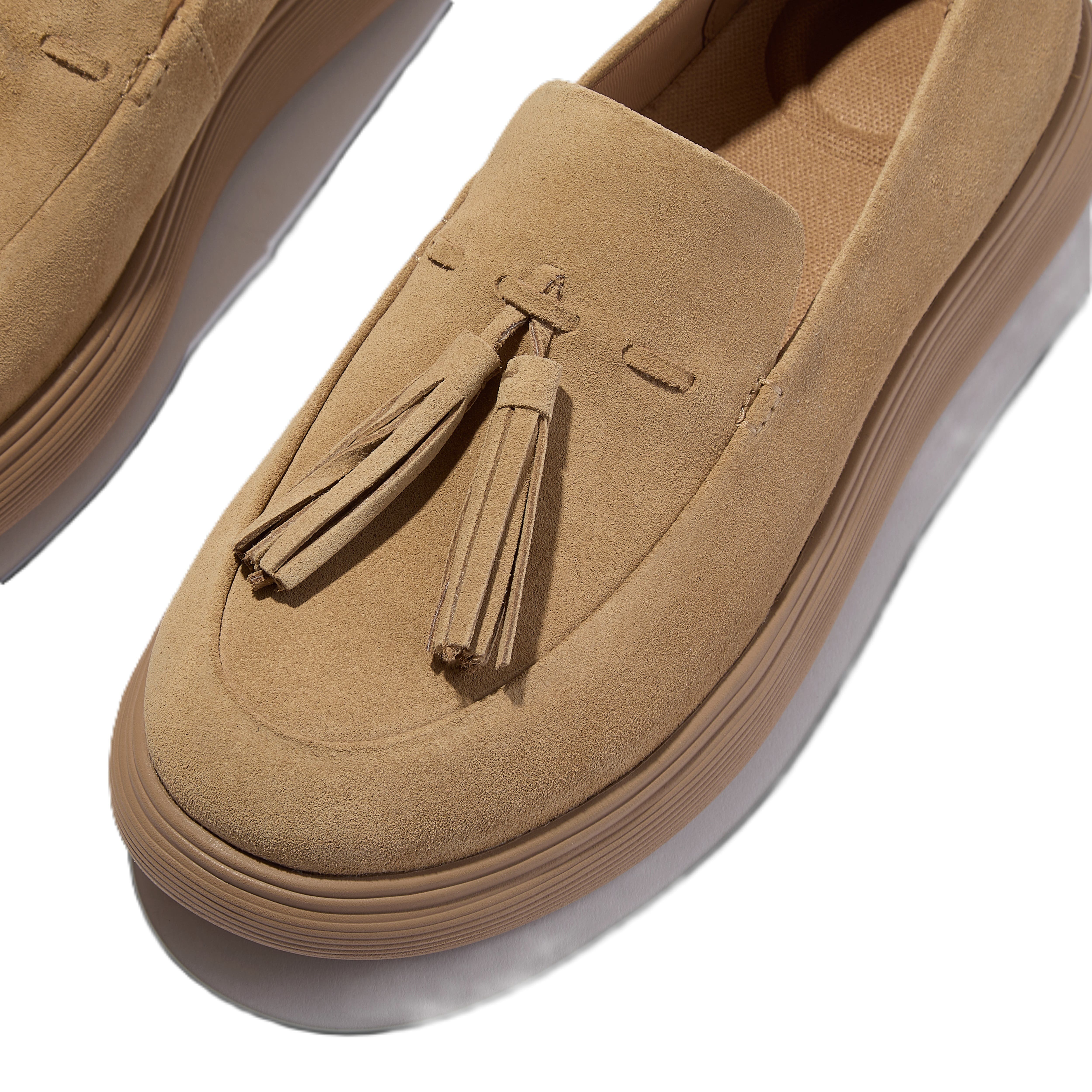 FitFlop IQ Comff Tassel Loafers, Alternate, color, Camel