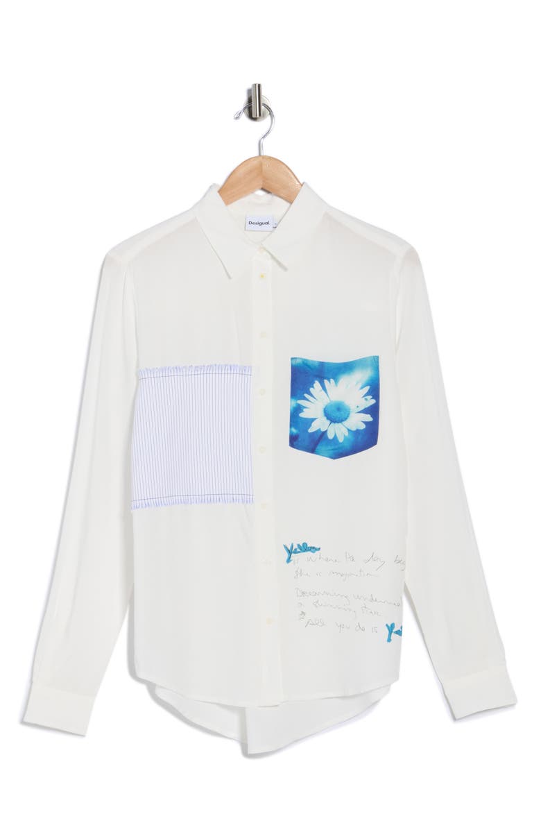 Desigual Button-Up Shirt, Main, color, White