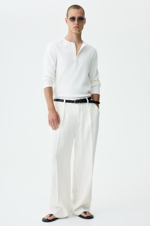 Loose-fit Wide-leg Linen Pants