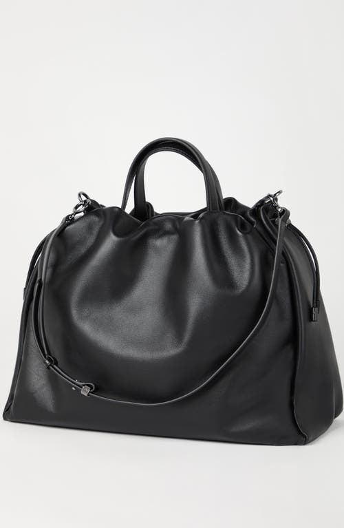 BRUNELLO CUCINELLI BRUNELLO CUCINELLI LARGE SOFT LEATHER MELLOW SHOPPER BAG 
