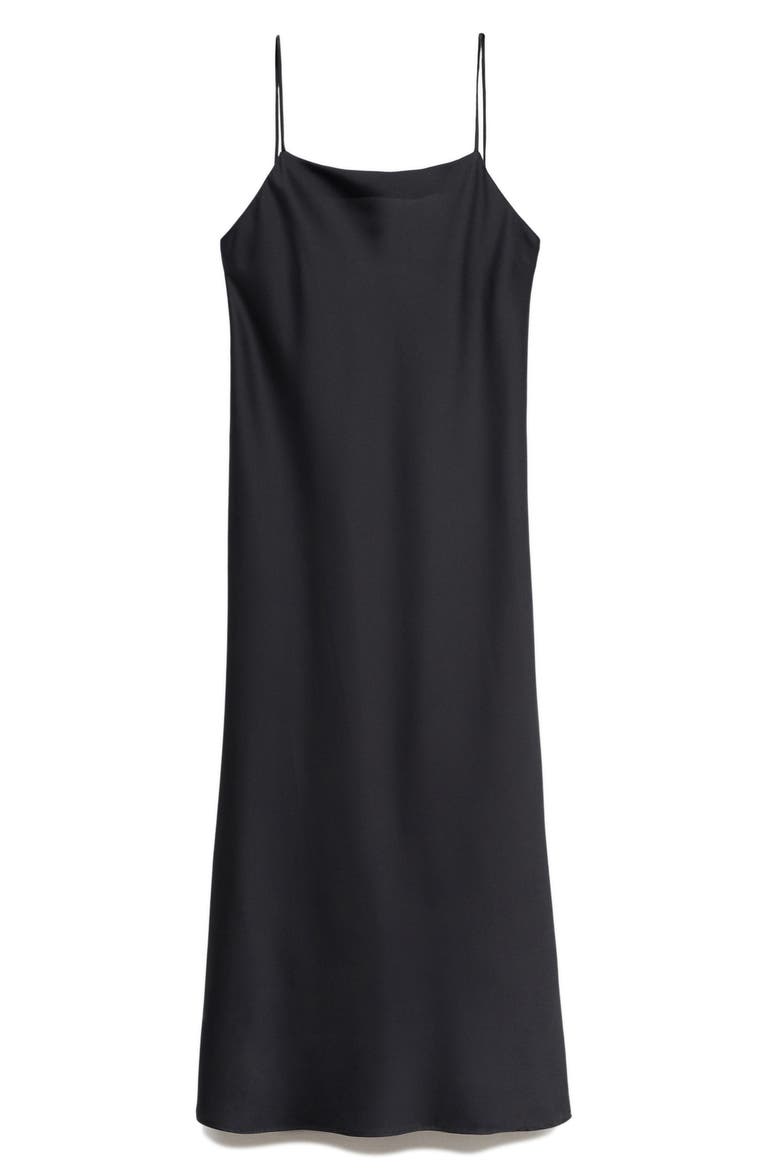 Satin Midi Nightgown, Alternate, color, CHARCOAL