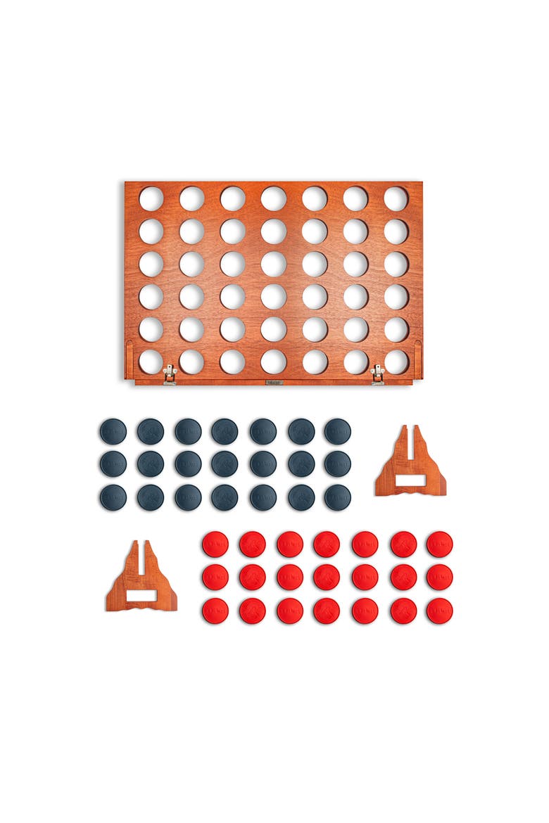 Mahogany Convoy 4 In A Row Game, Alternate, color, Natural Wood