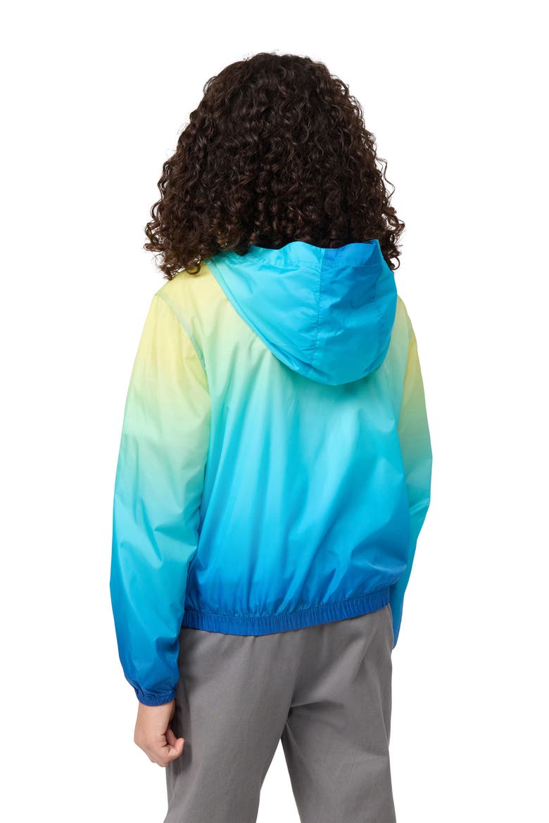 Kids' Ombré Water Repellent Zip-Up Hooded Jacket, Alternate, color, ATOMIC BLUE