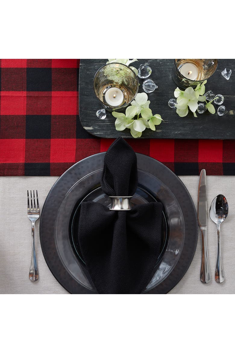Buffalo Check 14x72" Table Runner, Alternate, color, Red & Black