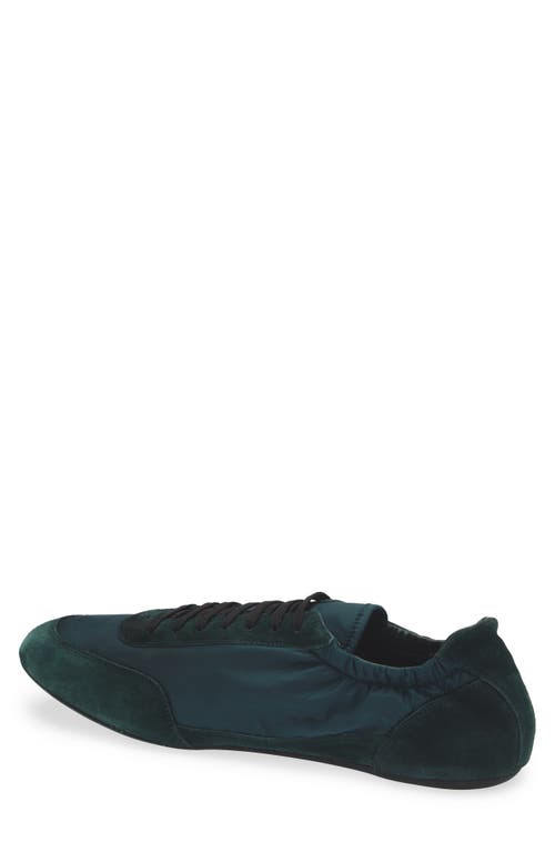 Prada Collapse Mixed Media Low Top Sneaker In Green