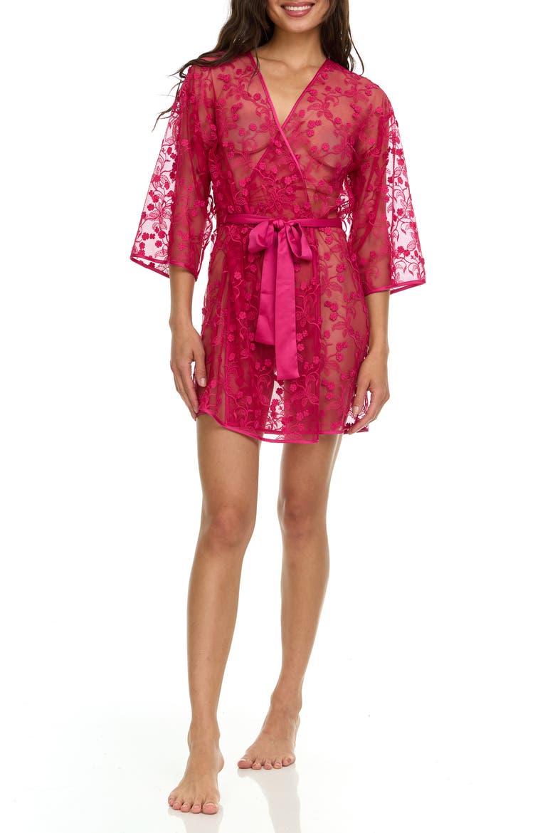 Meg Floral Embroidered Tulle Wrap, Alternate, color, MAGENTA
