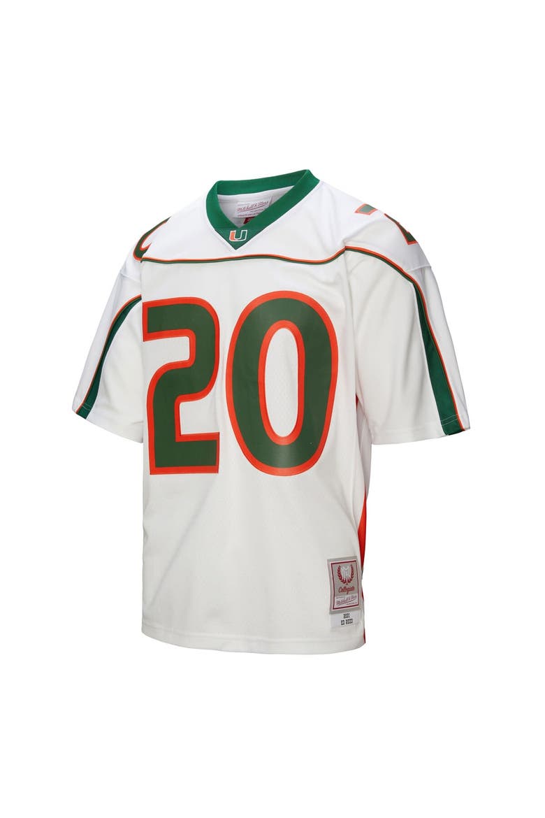 Men's Mitchell & Ness Ed Reed White Miami Hurricanes 2001 Legacy Jersey, Alternate, color, White
