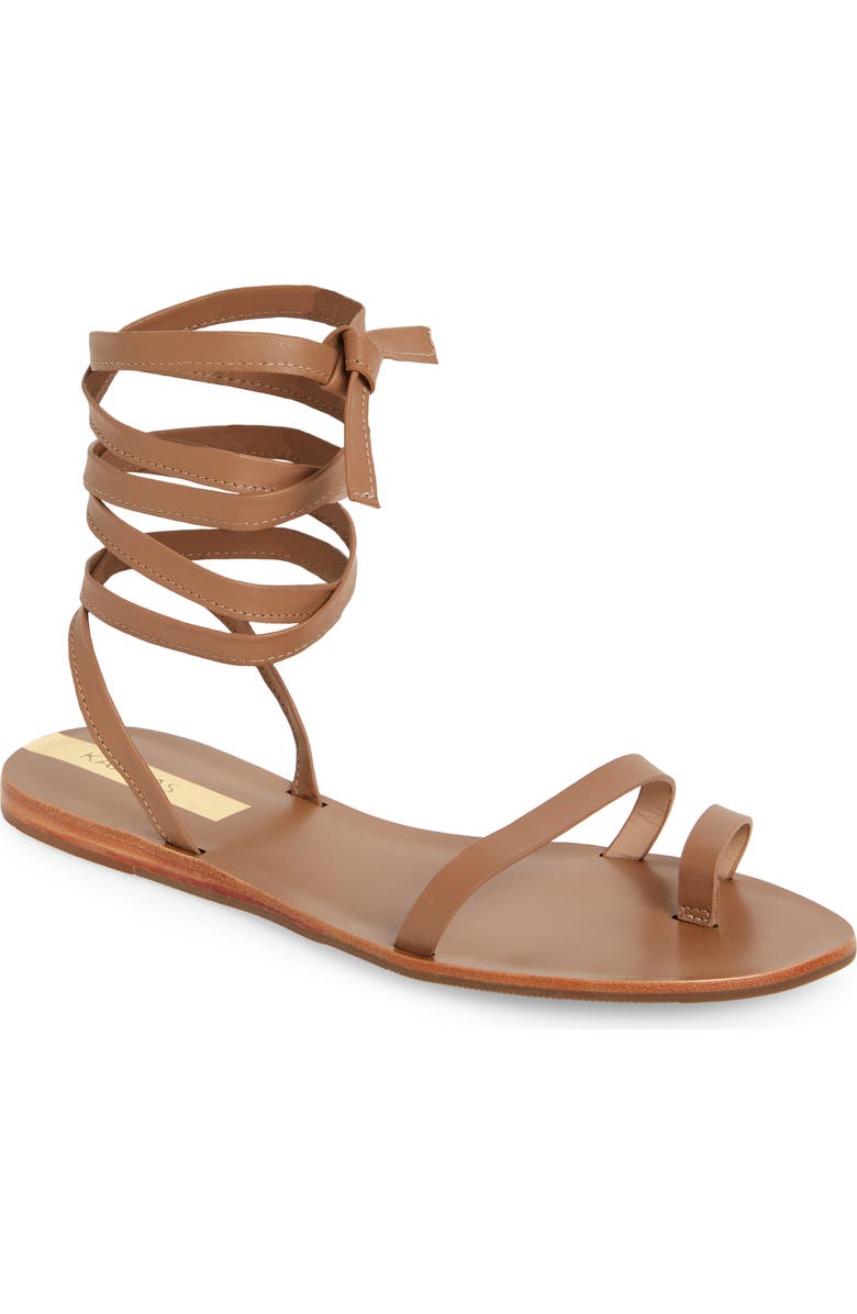 Kaanas Lingam Ankle Tie Flat Sandal, Main, color,