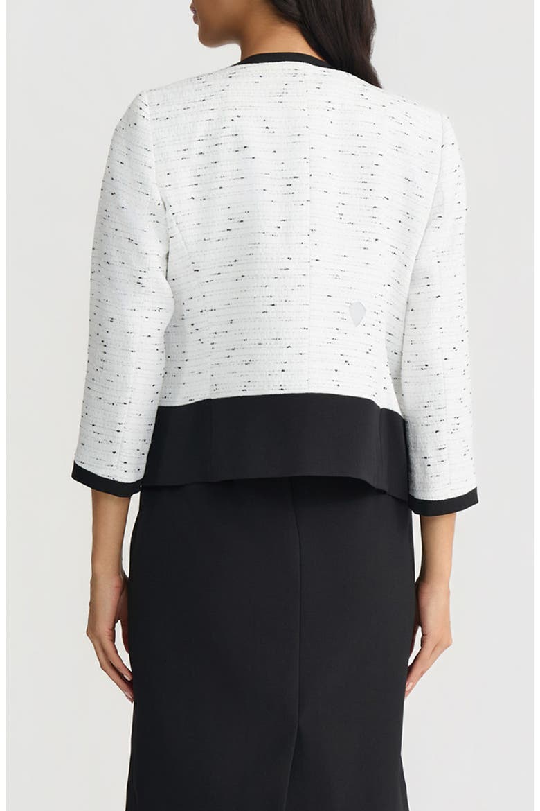 Contrast Trim Cardigan, Alternate, color, LILY WHITE/ BLACK