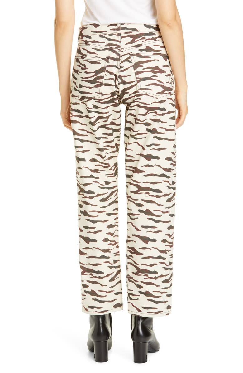 Rejina Pyo Sofia Tiger Stripe Ankle Straight Leg Jeans, Alternate, color, 