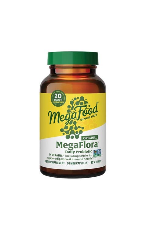 MegaFlora Daily Probiotic, 20 Billion CFU, Vegetarian, 90 Mini Capsules
