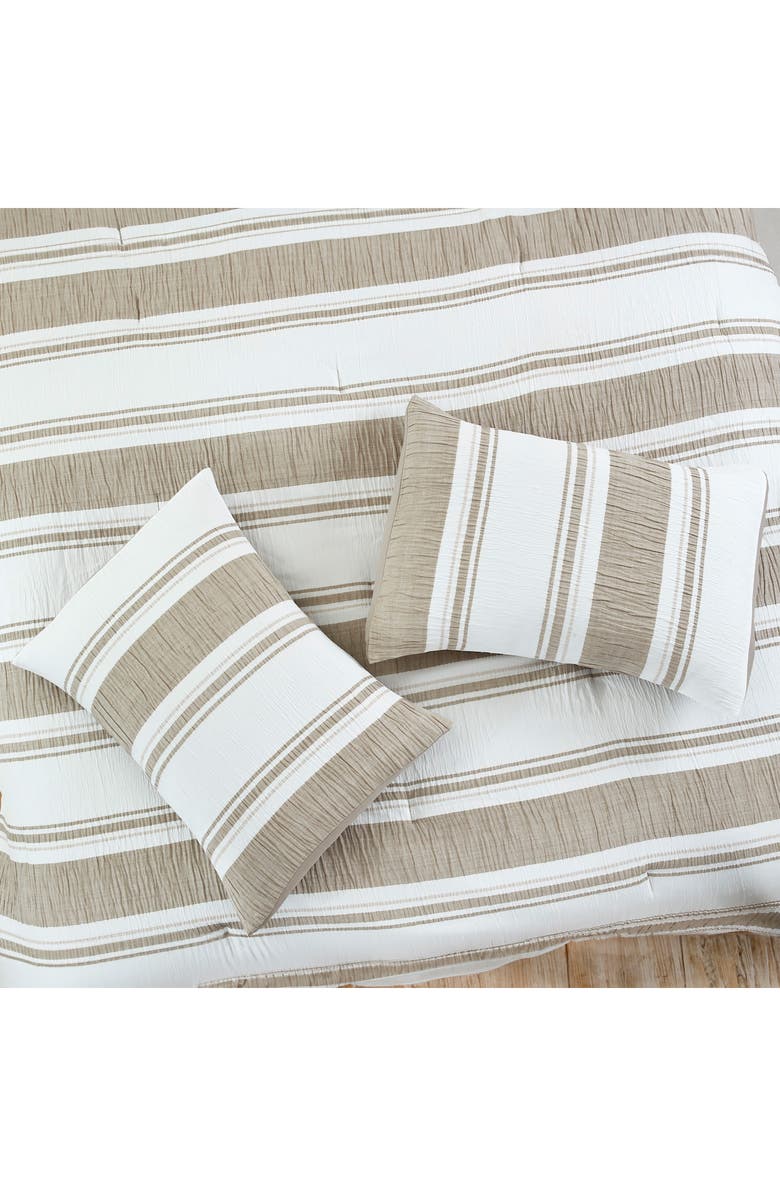 Modern Threads Jacquard Microfiber 5-Piece Comforter Set, Alternate, color, White/ Taupe