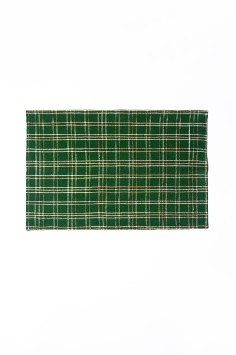 Chiapas Handwoven Plaid Cotton Placemats, Set of 4, Alternate, color, Green