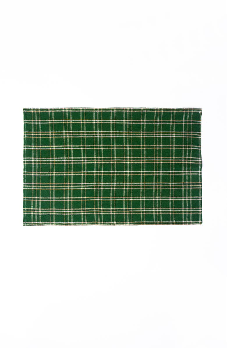 Archive New York Chiapas Handwoven Plaid Cotton Placemats, Set of 4, Alternate, color, Green
