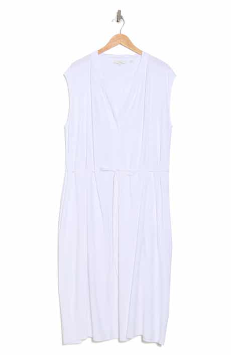 Vince Sleeveless Linen Blend Midi Dress