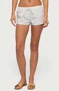 EDIKTED Talula Cotton Eyelet Tie Waist Shorts