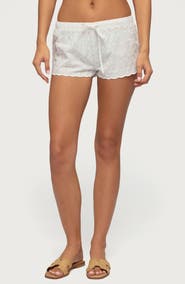 EDIKTED Talula Cotton Eyelet Tie Waist Shorts