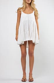 Viens Avec Moi Linen Blend Babydoll Mini Sundress