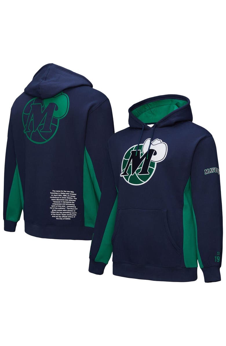 Mitchell & Ness Men's Mitchell & Ness Navy Dallas Mavericks Hardwood Classics Team Origins Fleece Pullover Hoodie, Main, color, Navy