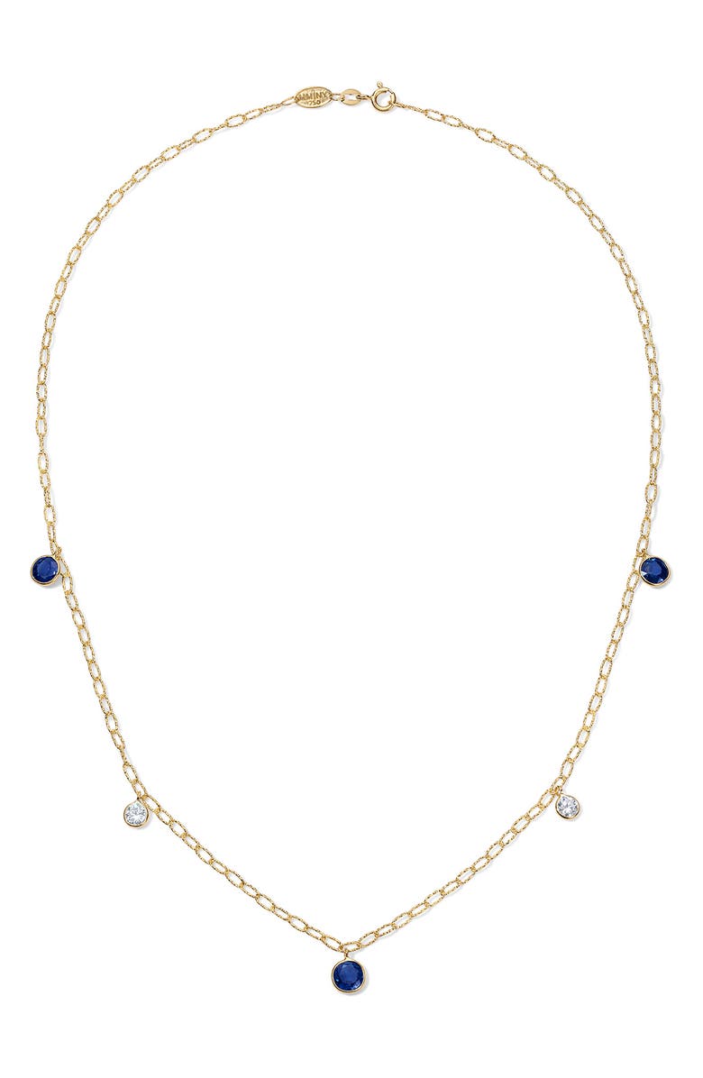 Mindi Mond Ceylon Sapphire & Diamond Tinsel Necklace, Main, color, 18K Yellow Gold