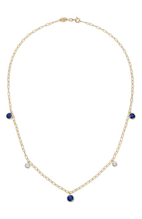 Ceylon Sapphire & Diamond Tinsel Necklace
