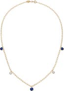 Mindi Mond Ceylon Sapphire & Diamond Tinsel Necklace