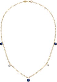 Mindi Mond Ceylon Sapphire & Diamond Tinsel Necklace