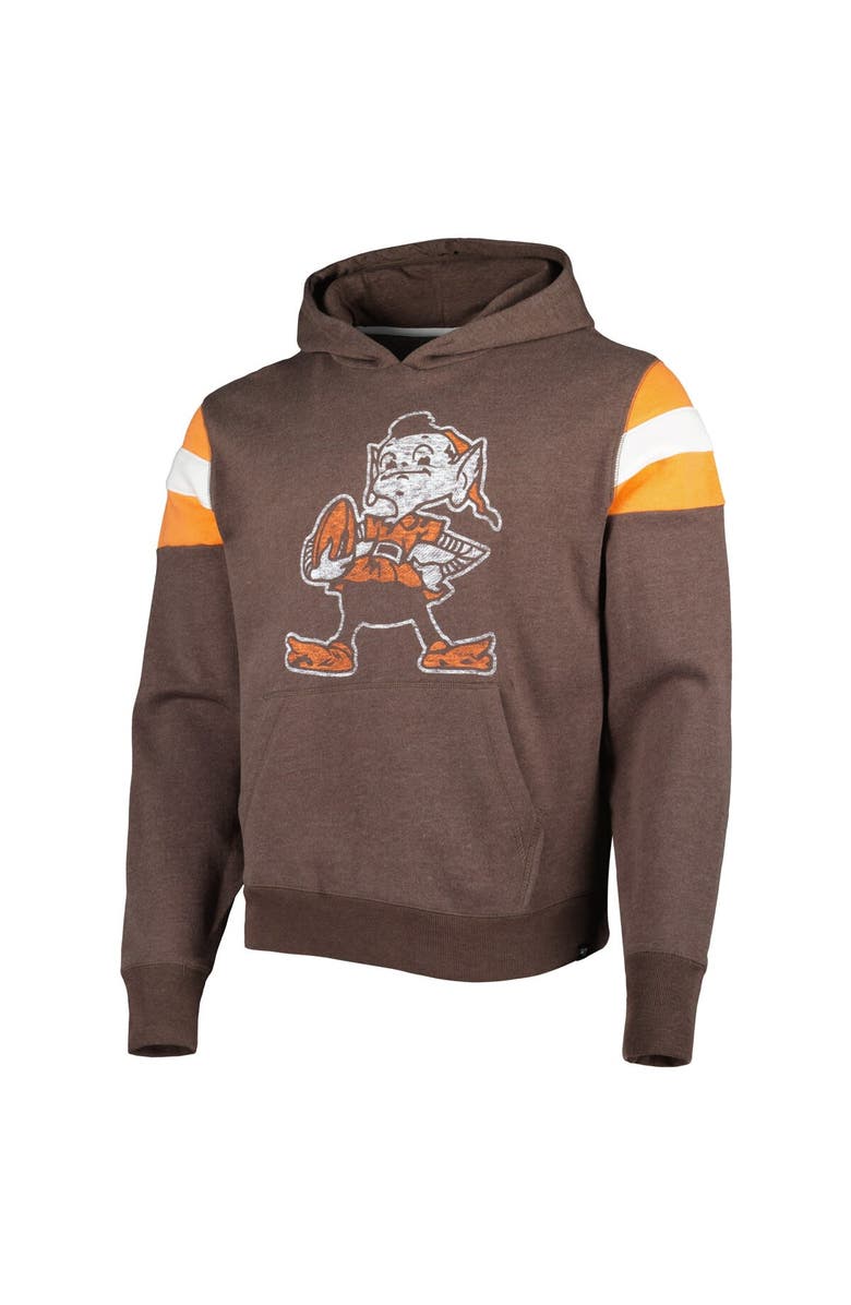 '47 Men's '47 Brown Cleveland Browns Brownie The Elf Legacy Premier Nico Pullover Hoodie, Alternate, color, 
