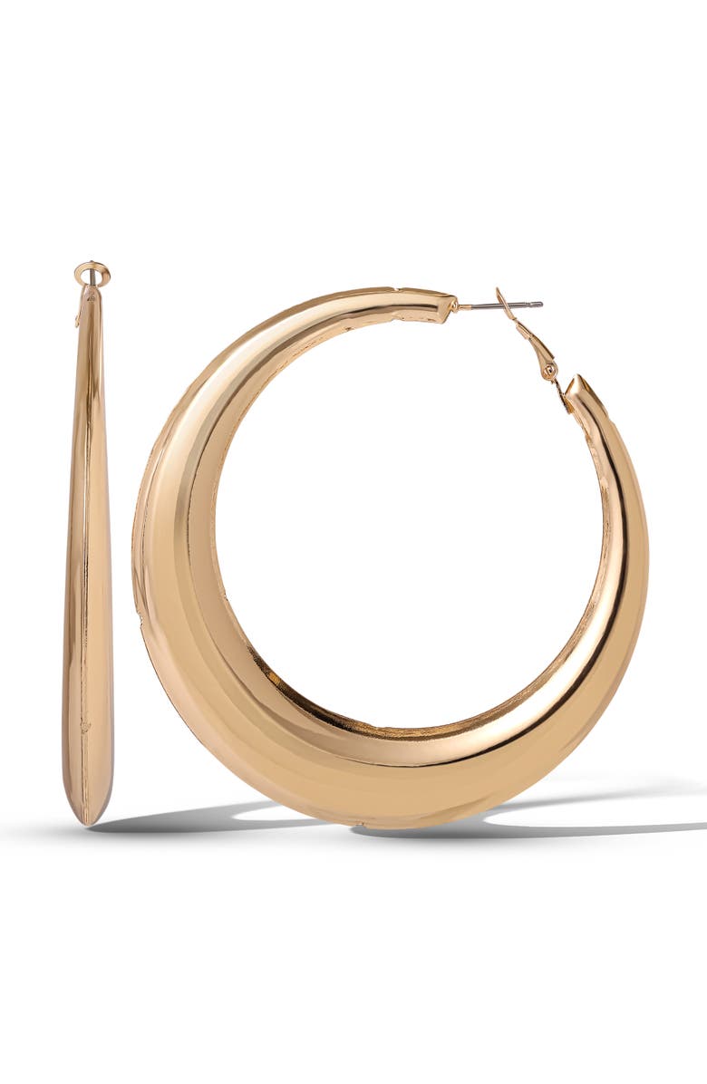 Jessica Simpson Bold Crescent Hoop Earrings, Main, color, 