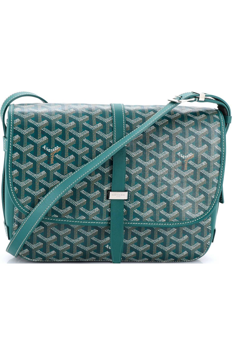 Pre-Owned Goyard Belvedere II Messenger Bag Coated Canvas MM, Main, color, Green