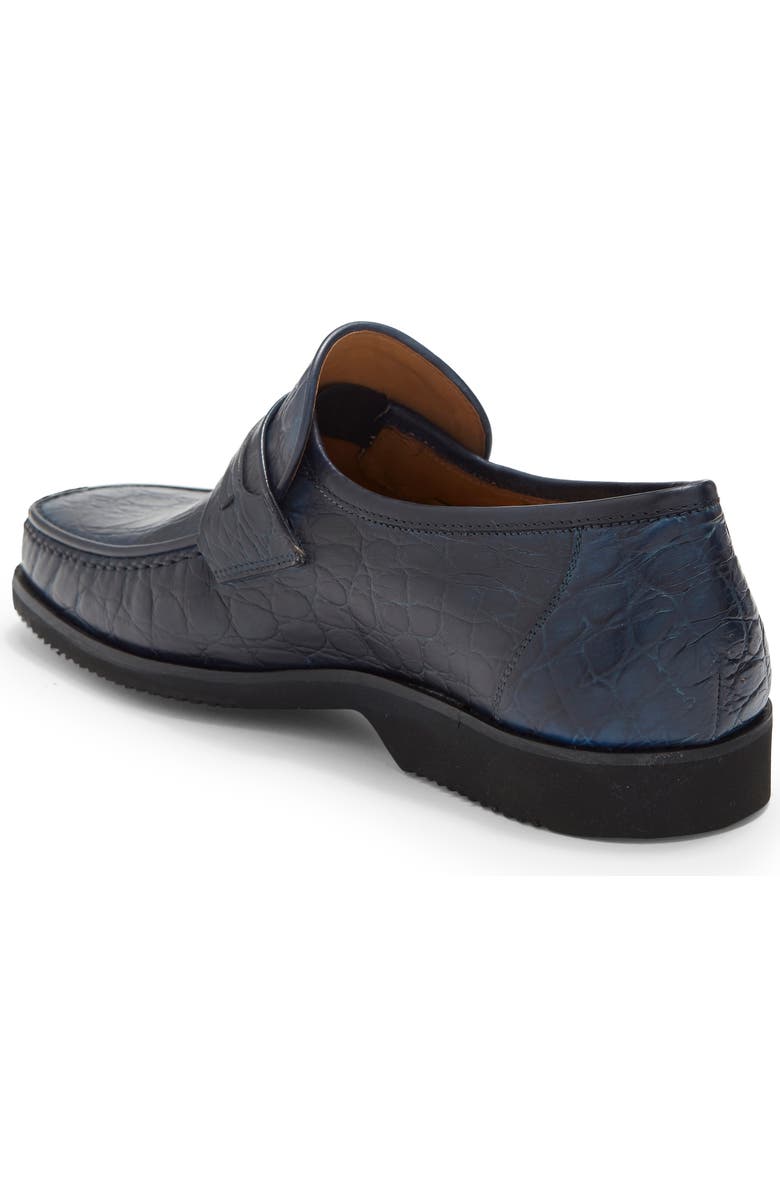 Magnanni Croc Embossed Leather Loafer, Alternate, color,
