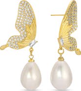 EYE CANDY LOS ANGELES Ezra Cubic Zirconia Butterfly Drop Earrings