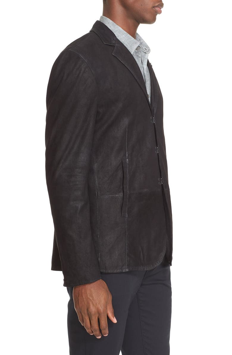 John Varvatos Slim Fit Leather Sport Coat, Alternate, color, 